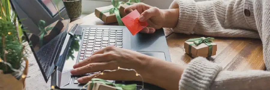 person engaging in retail customer service